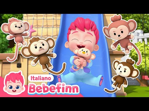 Bebefinn! Cinque Scimmiette Saltavano sul Letto | Episodio60 | Italiano - Canzoni per Bambini