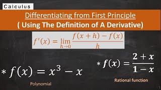 Dérivés du premier principe (La définition d'un dérivé)