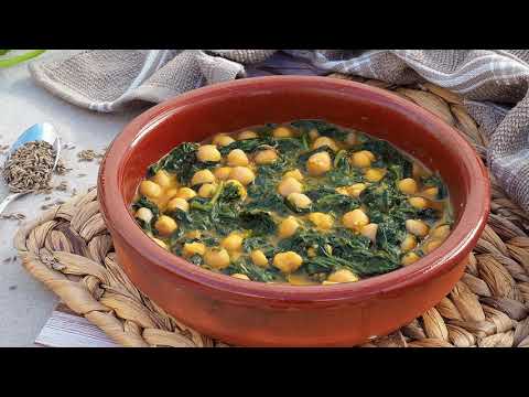 Recetas de Espinacas con Garbanzos
