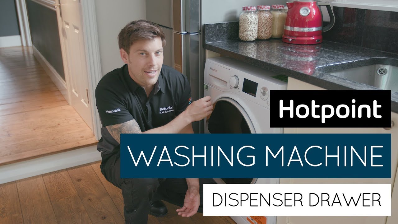 Watch video How to remove your washing machine dispenser drawer | by Hotpoint Now How to remove your washing machine dispenser drawer | by Hotpoint