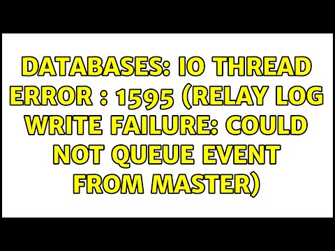 Databases: IO thread error : 1595 (Relay log write failure: could not queue event from master)