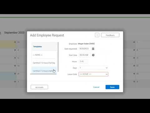 Requesting Off In Timeclock