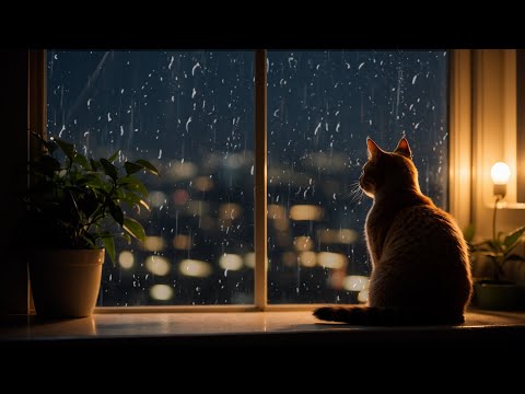 Cozy Attic Living Room with Thunderstorm, Rain Sounds, and Crackling Fireplace
