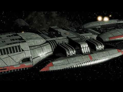 Battlestar Galactica Deadlock gameplay - 3 Jupiter Class Battlestars vs 3 Argos Class Basestars
