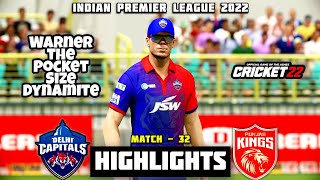 Delhi Capitals Vs Punjab Kings | Match - 32 Highlights | IPL 2022 | Cricket22 Gameplay