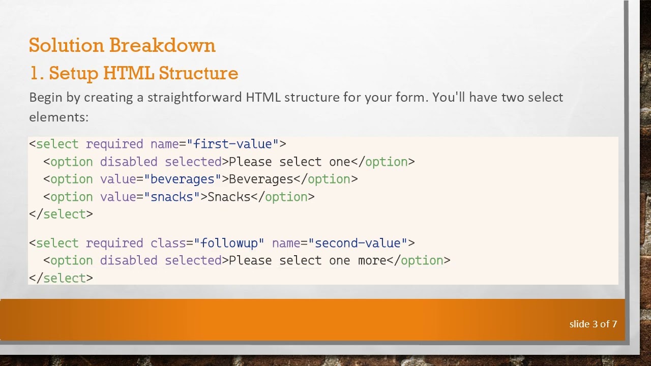 Creating Dynamic Conditional Select Options in an HTML Form