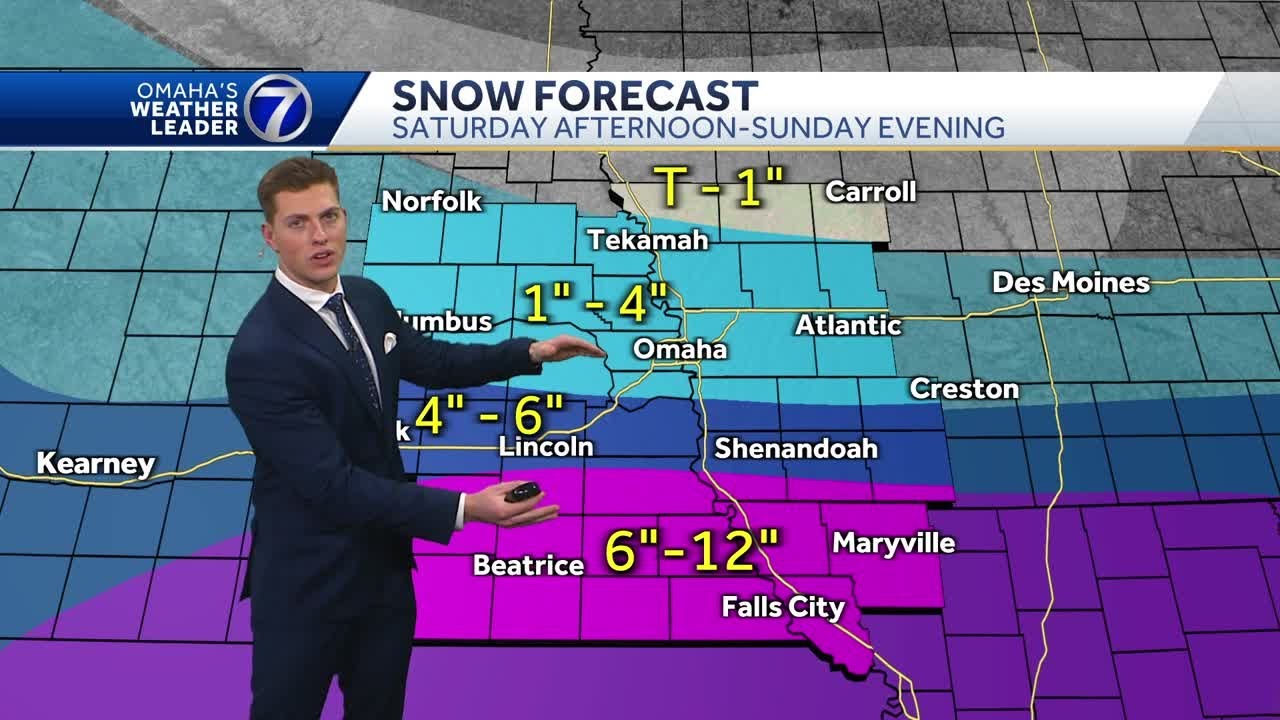Weekend snowfall forecast for Omaha