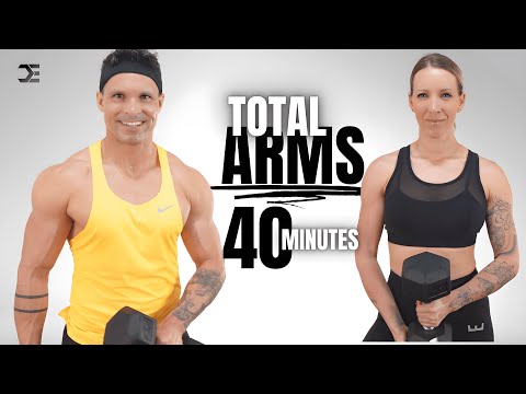 40 Min Effective TOTAL ARMS WORKOUT with DUMBBELLS | Shoulders, Biceps & Triceps | Build Muscle