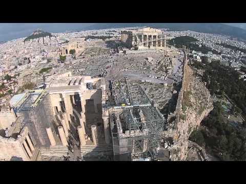 Acropolis, Athens Greece, Aerial Tour