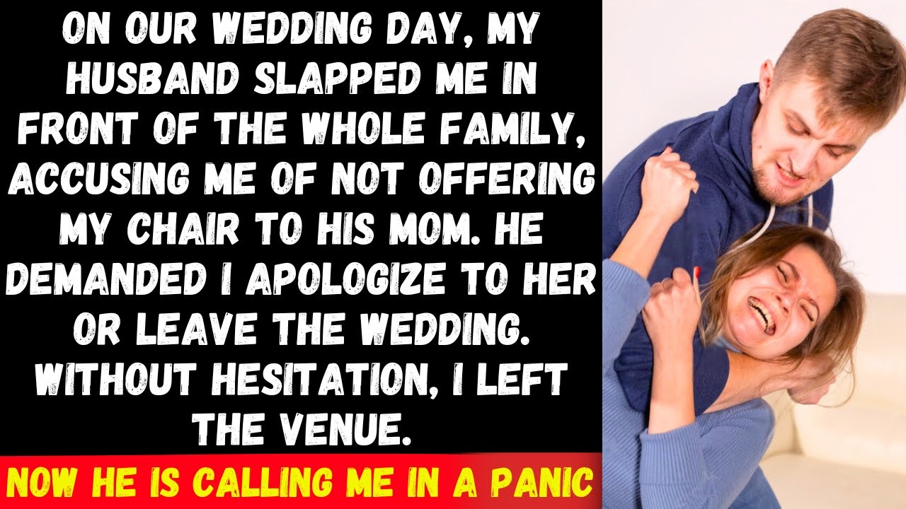 On our wedding day, my husband slapped me for not offering my chair to his mom. Then...