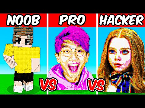 SHADY & LANKYBOX & M3GAN Build Challenge Movie: NOOB vs PRO vs HACKER Minecraft
