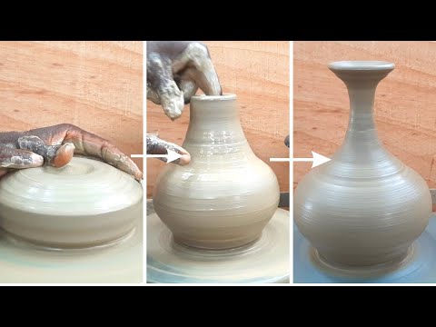 Throwing/Making a round bellied vase with a flared top