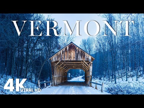 Vermont 4K - Relaxing Winter Wonderland of Charming Villages and Scenic Beauty