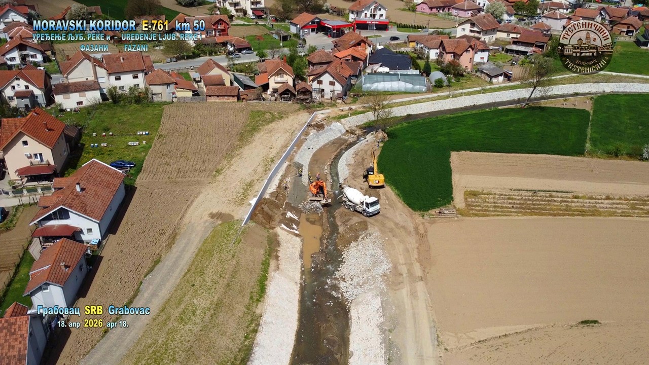 MORAVSKI KORIDOR E-761 km 50: UREĐENJE KORITA LJUBOSTINSKE REKE – Pratite me madam... 18. apr 2026.