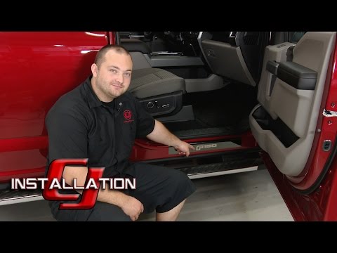 F-150 PUTCO Door Sill Trim Black Platinum With F-150 Logo Set SuperCrew Cab 2015-2016 Installation