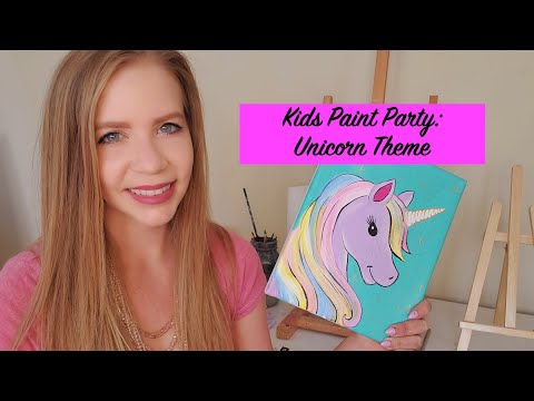 Kids Paint Party: Unicorn Theme with Acrylic Tutorial