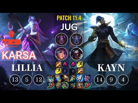 TES Karsa Lillia vs Kayn Jungle - KR Patch 11.4