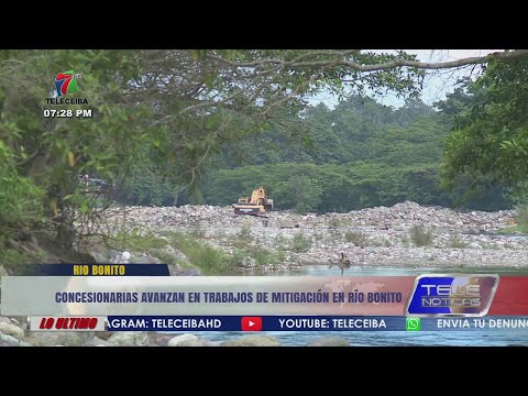 Concesionarias avanzan en trabajos de mitigación en río Bonito en Atlántida.