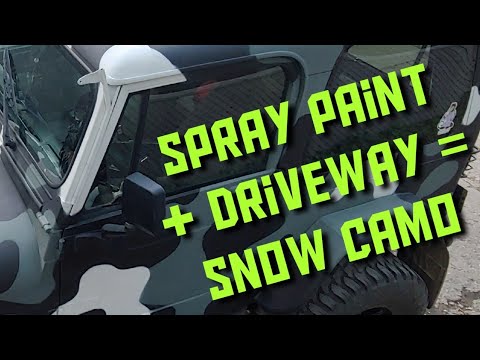 Jeep Wrangler YJ Snow Camo Spray Bomb Paint!  (Cheap-ish driveway job)