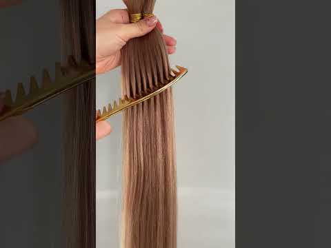 Волосы для наращивания в срезе 60 см, 100 грамм, светло-русые №16 video