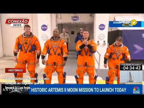 Vídeo: Astronautas da Nasa indo em direção ao foguete que os levará à Lua hoje.