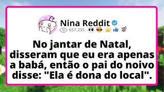 No JANTAR de Natal, disseram que eu era apenas a BABÁ, então o pai do noivo disse: "ELA é dona...