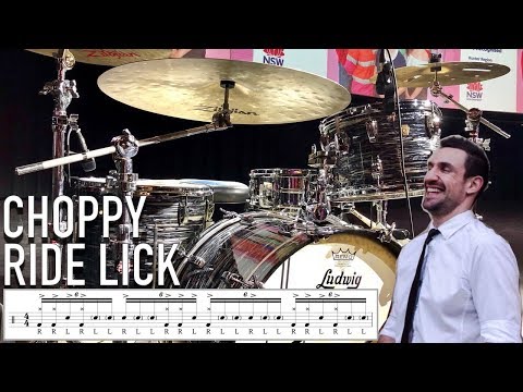 Choppy Ride Cymbal Lick - 3 Variations - Applications, Practise & Shredding