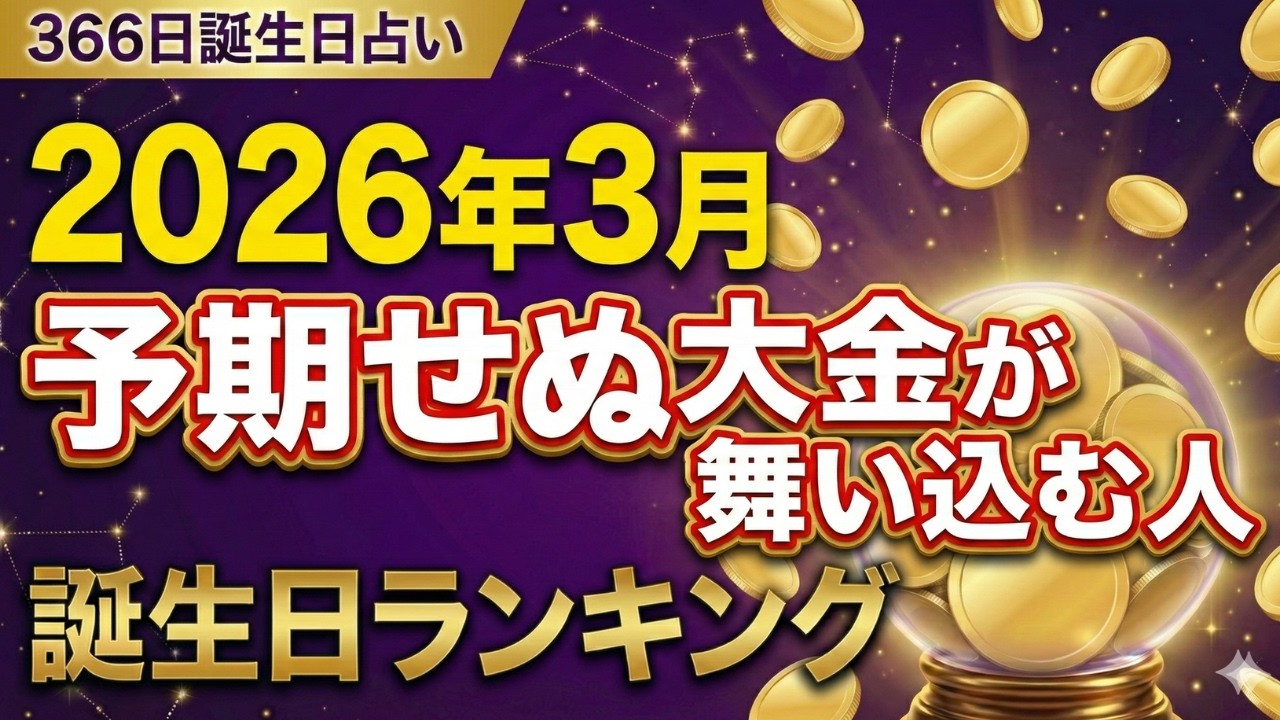 2026年3月予期せぬ大金が舞い込む人#占い #ランキング #誕生日 #金運 #horoscope
