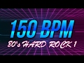 150 BPM - 80's Hard Rock - 4/4 Drum Track - Metronome - Drum Beat