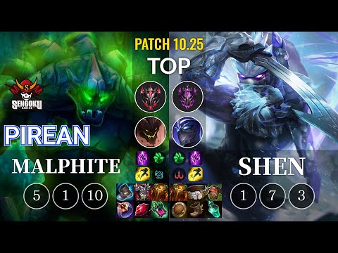 SG Pirean Malphite vs Shen Top - KR Patch 10.25