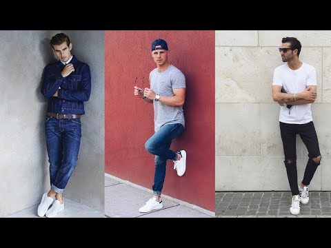 How to wear white mens sneakers