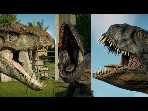 SCORPIOS REX VS INDOMINUS REX VS INDORAPTOR: BATTLE OF THE HYBRIDS - Jurassic World Evolution 2