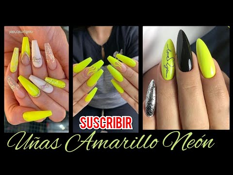 UÑAS AMARILLO NEON 👌❤️/TENDENCIA UÑAS 2020/nail 2020-2021/neón nail