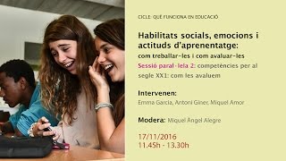 Sessió paral·lela 2: Habilitats socials, emocions i actituds d'aprenentatge 