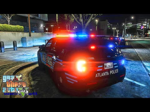 Playing GTA 5 As A POLICE OFFICER City Patrol| ATL|| GTA 5 Lspdfr Mod| 4K