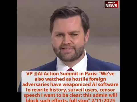 VP AI Summit: adversaries weaponized AI to censor speech; Dem Jamie Raskin overregulation Elon Musk
