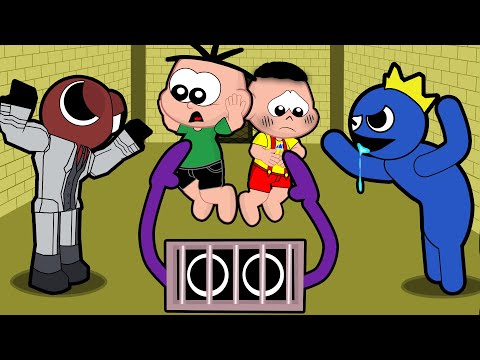 Cebolinha e Cascão em Rainbow Friends com Red e o BICHO AZUL BABÃO Parte 4