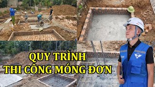 Cách thi công móng đơn đơn giản