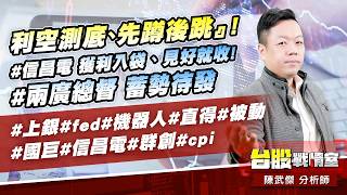 『利空測底、先蹲後跳』!#信昌電 獲利入袋、見好就收!#兩廣總督 蓄勢待發#上銀#fed#機器人#直得#被動#國巨#信昌電#群創#cpi｜小武哥投資事務所｜陳武傑