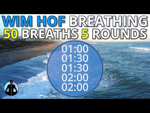 WIM HOF Guided Breathing Technique - 5 Rounds 50 Breaths For Beginners NO TALKING