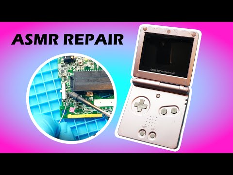 ASMR - Broken gameboy advance sp repair (no talking)