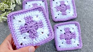 Crochet Cross Motif Granny Square