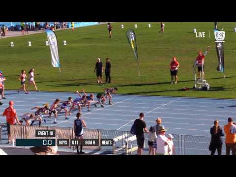 BOYS U11 60M HURDLE HEAT 3 - 2018 STATE TRACK AND FIELD CHAMPIONSHIPS // LAVicTV