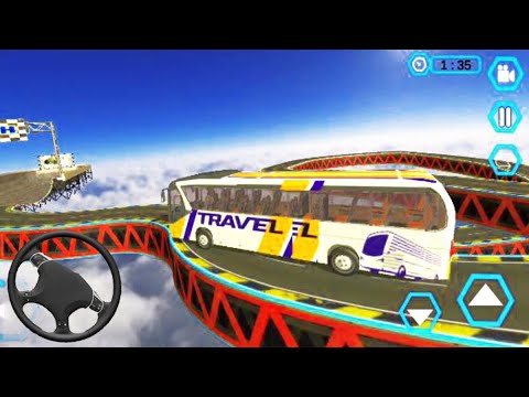 Real Impossible Bus Simulator Tracks Driving Impossible Mode Level 1 - Android GamePlay l CBT GAMES