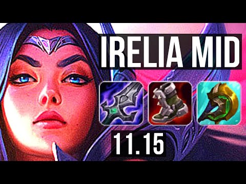 IRELIA vs QIYANA (MID) | 10 solo kills, 500+ games, 19/5/14, Godlike | KR Grandmaster | v11.15