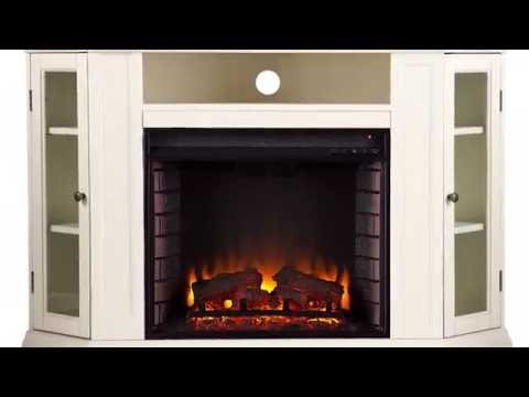 Southern Enterprises Claremont Electric Fireplace Media Console - Ivory Video