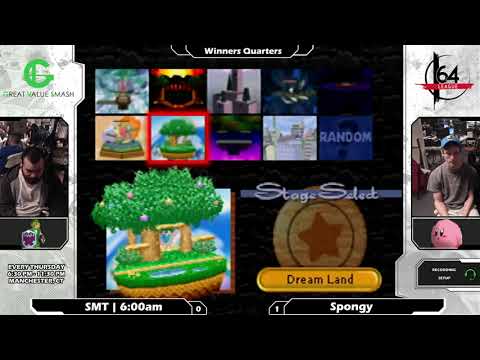 Smash 64: SMT | 6:00am (Link) V Spongy (Kirby) - Shattered 100 Tourney
