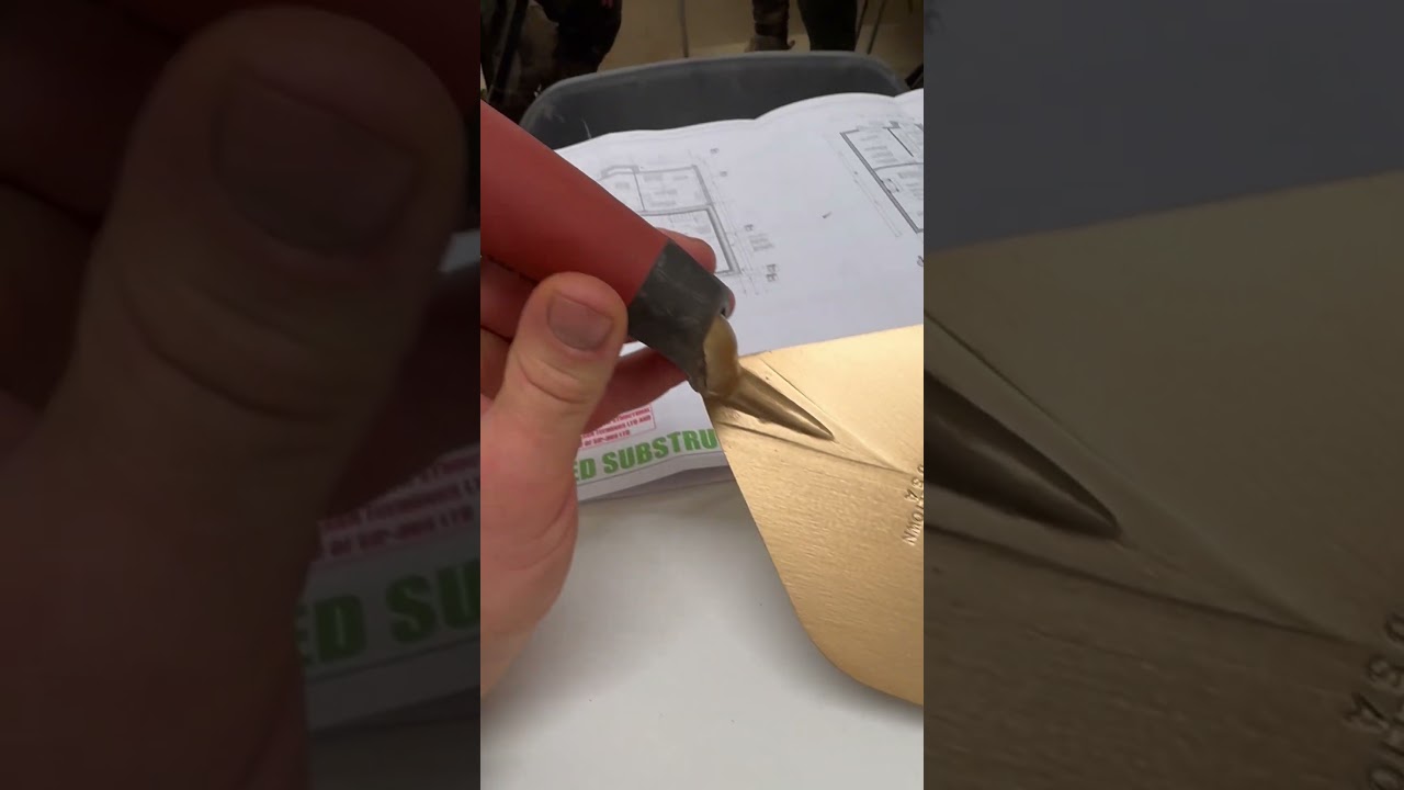 A GOLD bricklaying trowel?! #bricklaying #bricklayers #building #gold