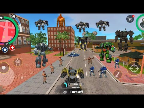 ROPE HERO VICE TOWN (BD-100 ROBOT FIGHT POLICE TANK AND CAR ROBOT)ROBOT BIG FIGHT - ANDROID GAMEPLAY