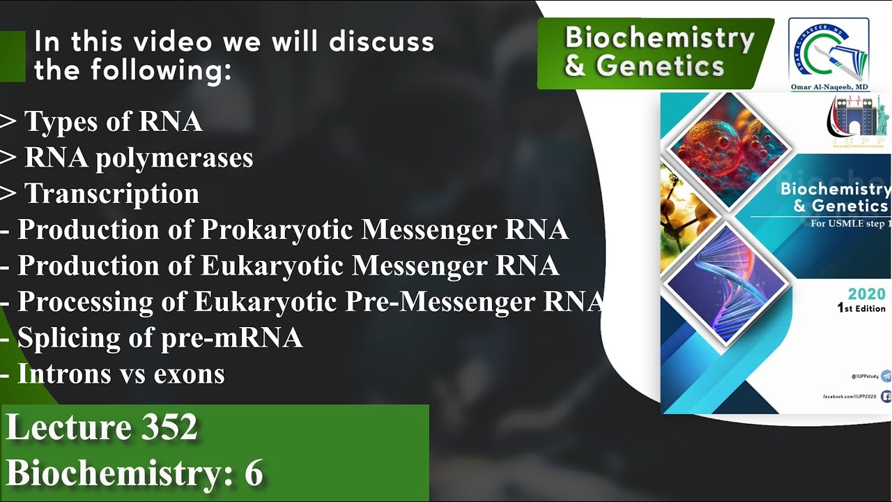 Transcription | Types of RNA | RNA polymerases | Splicing of pre-mRNA